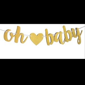 “oh ❤️ baby” baby shower banner